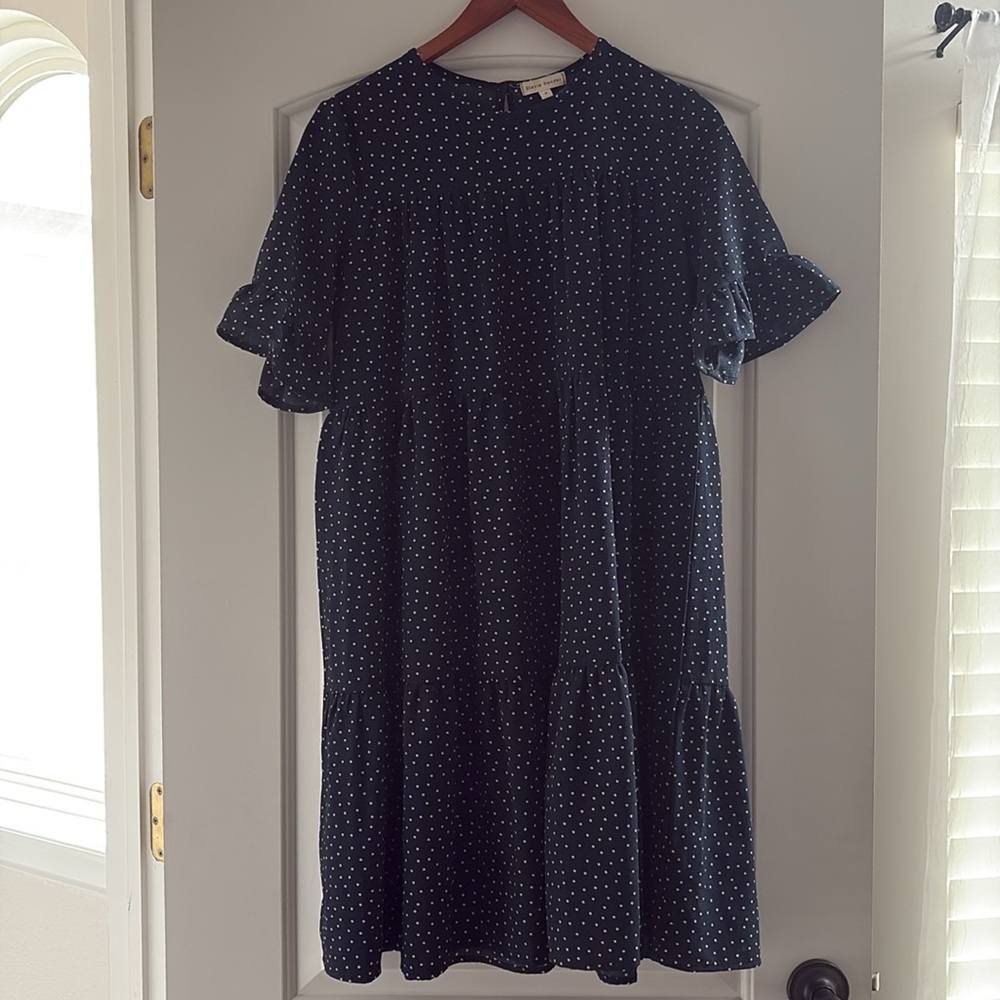 Stevie Hender Navy Polka Dot Dress